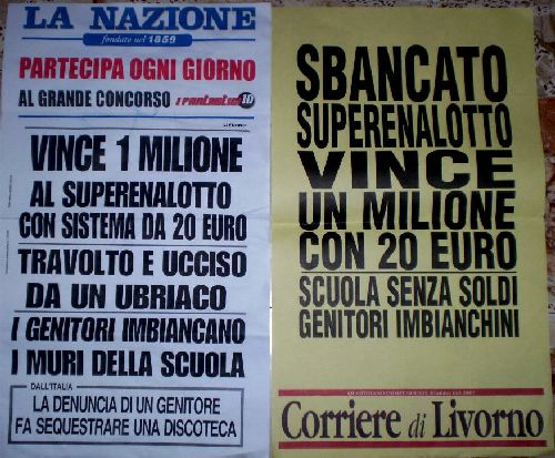 Alcune testate di giornali che hanno pubblicato la notizia